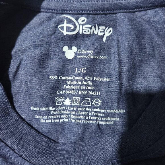 Disney Mickey Mouse T Shirt Unisex Large Short Sleeve Blue Cotton Polyester - Picture 6 of 7